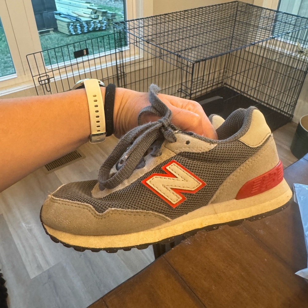 New Balance Kids' Gray and Red Sneakers